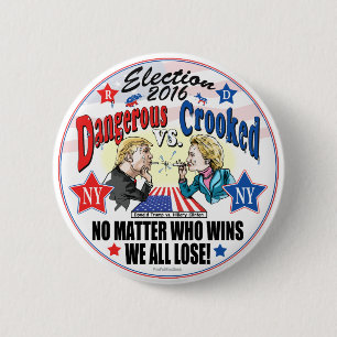 Hillary VS Trump Spitball Politics 6 Cm Round Badge
