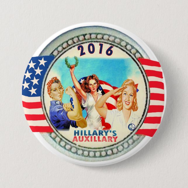 Hillary's Auxillary 7.5 Cm Round Badge (Front)