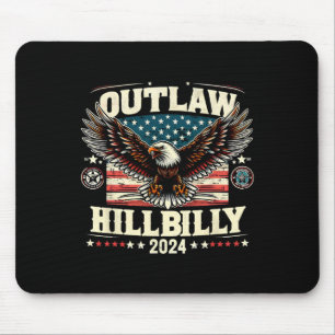 Hillbilly 2024 Us Election Day Retro Eagle Militar Mouse Pad