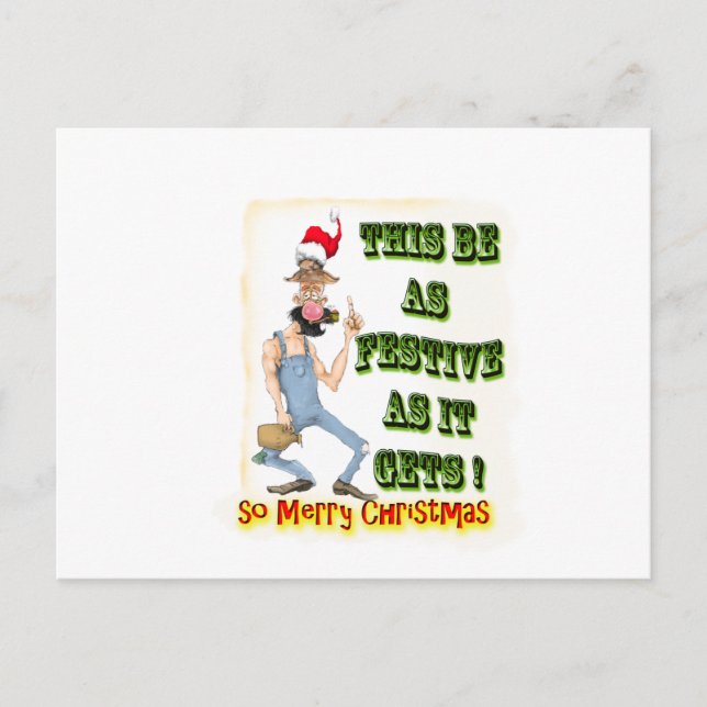 Hillbilly Festive as it gets Postcard (Front)