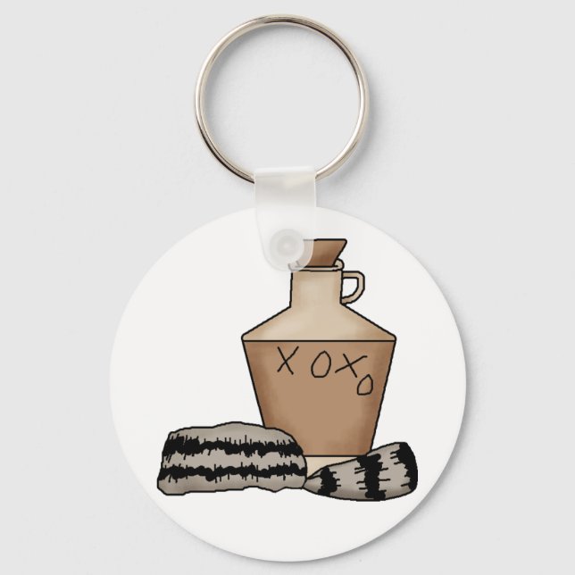 hillbilly-jug and hat key ring (Front)