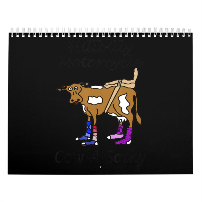 Hillbilly Motorcycle Funny Cow Gift For Bikers Calendar (Cover)