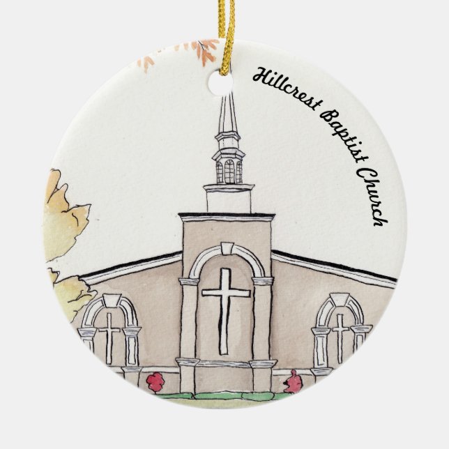 Hillcrest Baptist Church, Hopkinsville, KY Ceramic Ornament (Front)