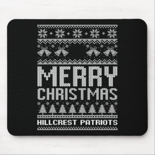 Hillcrest Patriots Logo Merry Christmas Ugly Sweat Mouse Pad