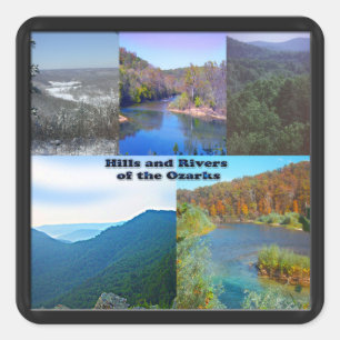 Hills and Rivers of the Ozarks Square Sticker