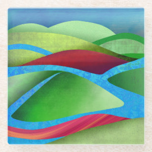 Hills On Ice Glass Coaster