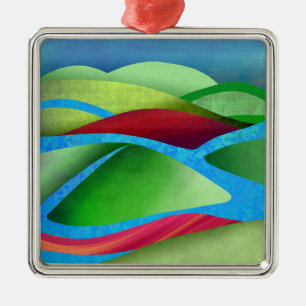 Hills On Ice Metal Ornament