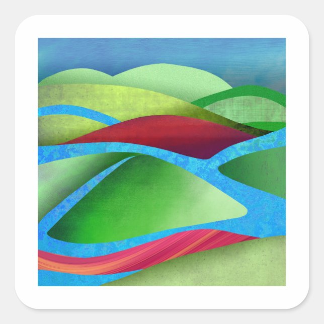 Hills On Ice Square Sticker (Front)