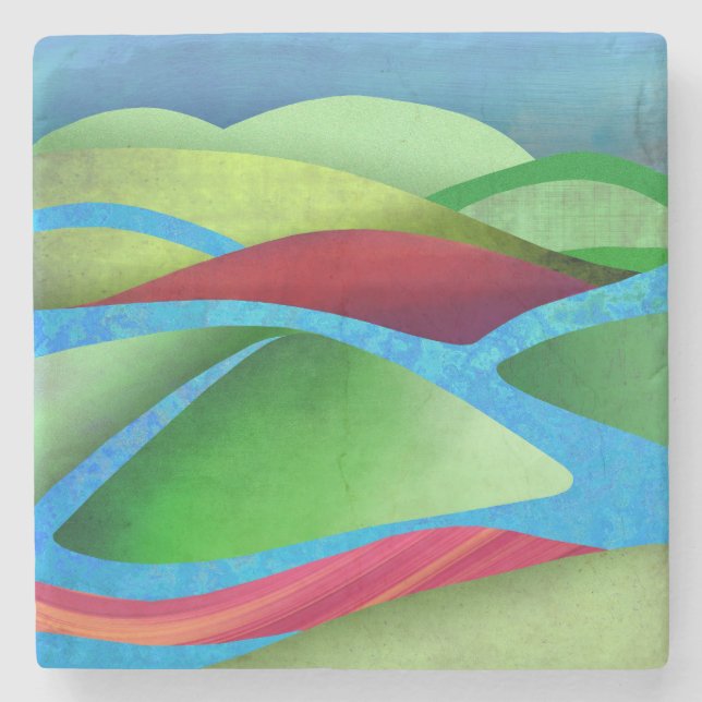 Hills On Ice Stone Coaster (Front)