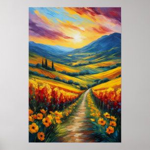 Hill's Radiance, Blanket of flowers. Poster