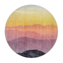 Hills Scenery Rainbow colours Cutting Board