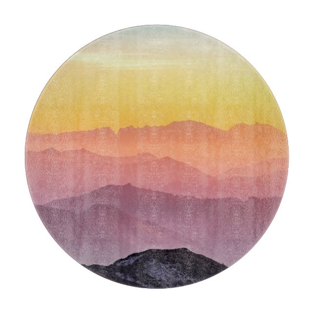 Hills Scenery Rainbow colours Cutting Board (Front)