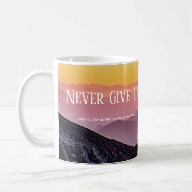 Hills Scenery Rainbow colours Motivation Quote Coffee Mug (Left)