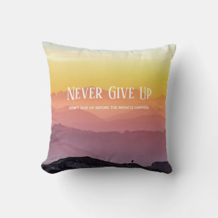 Hills Scenery Rainbow colours Motivation Quote Cushion