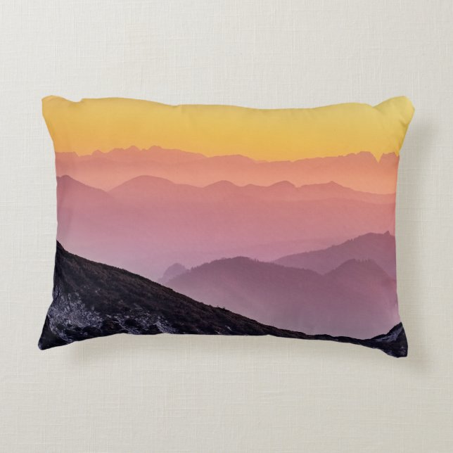 Hills Scenery Rainbow colours Motivation Quote Decorative Cushion (Back)
