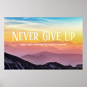 Hills Scenery Rainbow colours Motivation Quote Poster