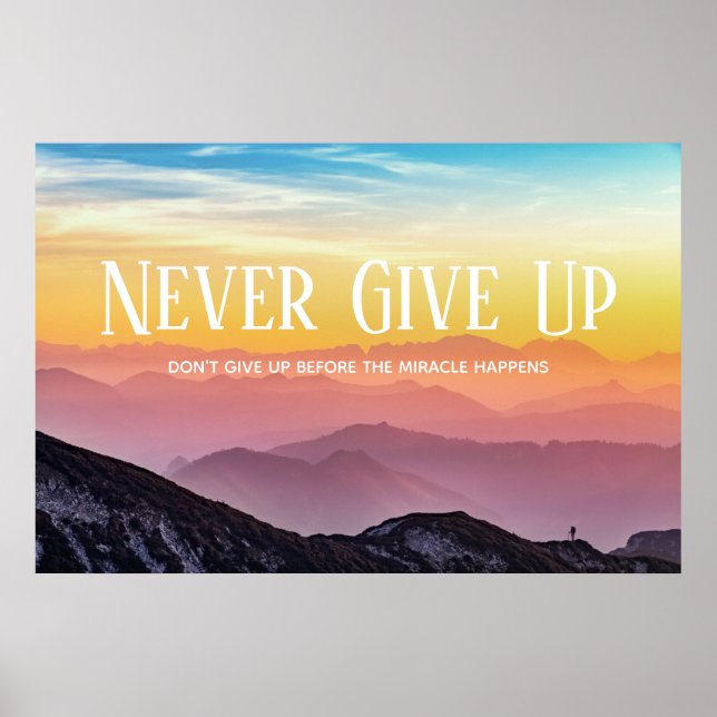 Hills Scenery Rainbow colours Motivation Quote Poster (Front)