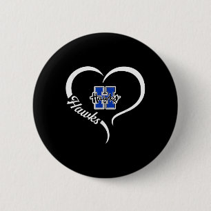 Hillsboro Hawks Logo Half Heart Slogan Hs  6 Cm Round Badge