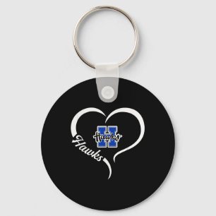 Hillsboro Hawks Logo Half Heart Slogan Hs Key Ring