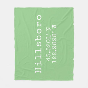 Hillsboro Oregon Latitude Longitude  Fleece Blanket