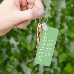 Hillsboro Oregon Latitude Longitude  Key Ring