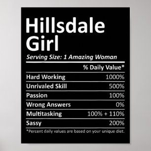 Hillsdale Girl Nj New Jersey Funny City Home Roots Poster