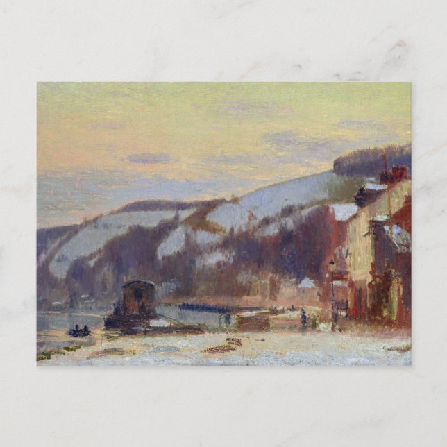 Hillside at Croisset under snow Postcard (Front)
