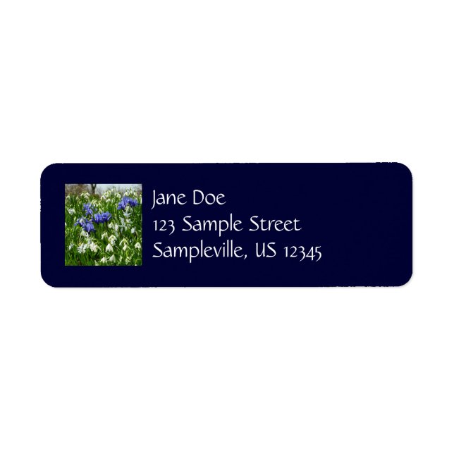 Hillside of Early Spring Flowers Landscape Return Address Label (Front)