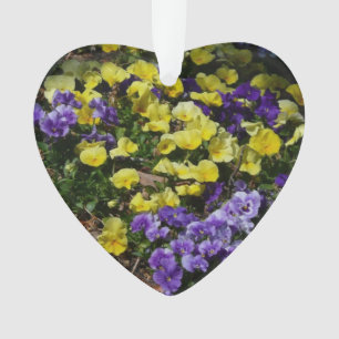Hillside of Purple and Yellow Pansies Ornament