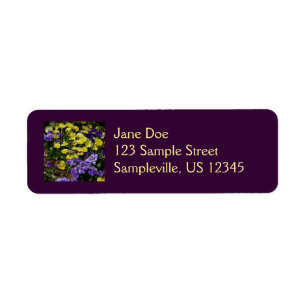 Hillside of Purple and Yellow Pansies Return Address Label