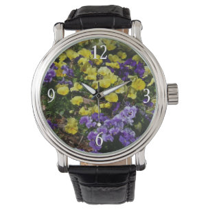 Hillside of Purple and Yellow Pansies Watch