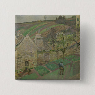 Hillside of the Hermitage, Pontoise, 1873 15 Cm Square Badge