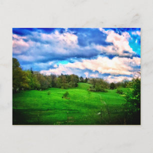 HILLSIDE PASTURE BRIGHT POSTCARD