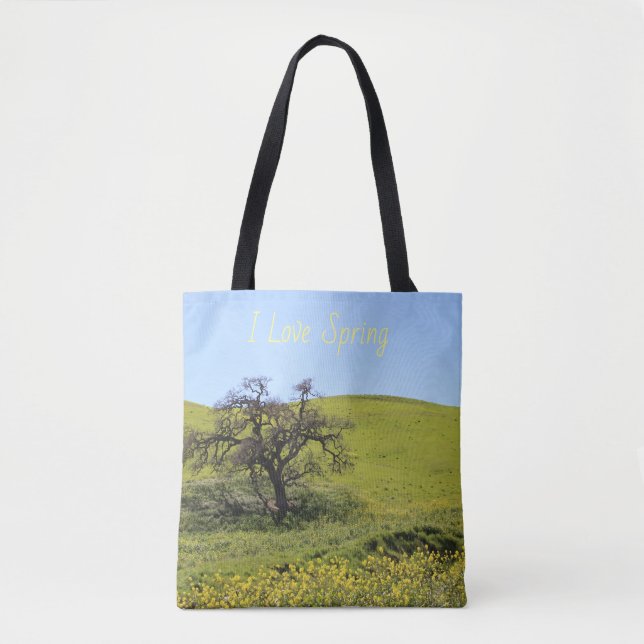 Hillside Photo Oak Nature Scenic Photograph Tote Bag (Front)