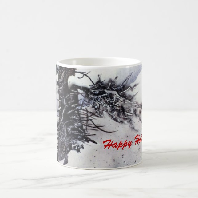 Hillside pine burdened with heavy snow coffee mug (Center)