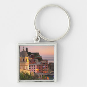Hillside town of Vernazza in the evening, Cinque Key Ring
