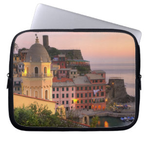 Hillside town of Vernazza in the evening, Cinque Laptop Sleeve