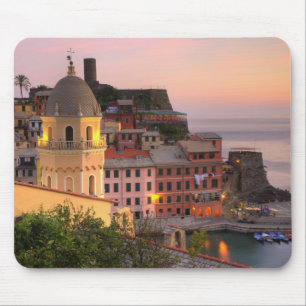 Hillside town of Vernazza in the evening, Cinque Mouse Pad