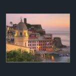 Hillside town of Vernazza in the evening, Cinque Postcard<br><div class="desc">COPYRIGHT Julie Eggers / DanitaDelimont.com | EU16 JEG0133.jpg | Hillside town of Vernazza in the evening,  Cinque Terre,  Liguria region,  Italy</div>