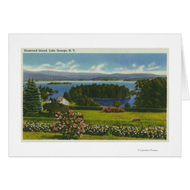 Hillside View of Diamond Island and Lake (Front Horizontal)