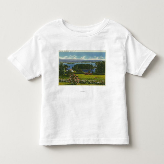 Hillside View of Diamond Island and Lake Toddler T-Shirt (Front)