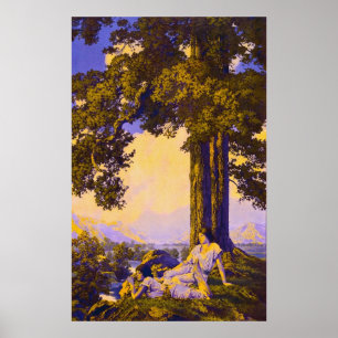 Hilltop, by Maxfield Parrish Poster