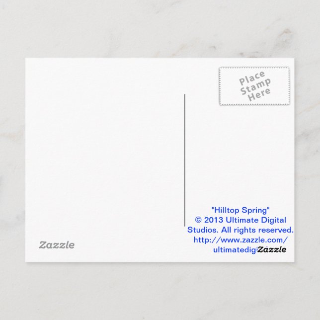 Hilltop Spring Postcard (Back)