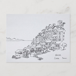 Hilltop Village of Nonza   Corsica, France Postcard