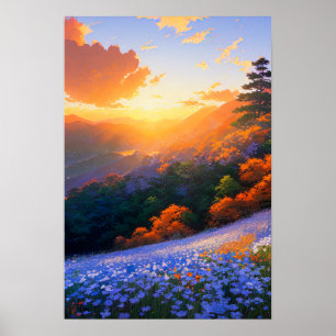 Hilltop Vista of a Forest-Filled Valley Poster