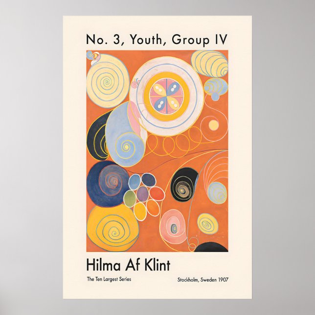 Hilma Af Klint Abstract Art Print Orange No. 3 (Front)