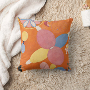 Hilma af Klint Abstract Vintage Art Orange Cushion