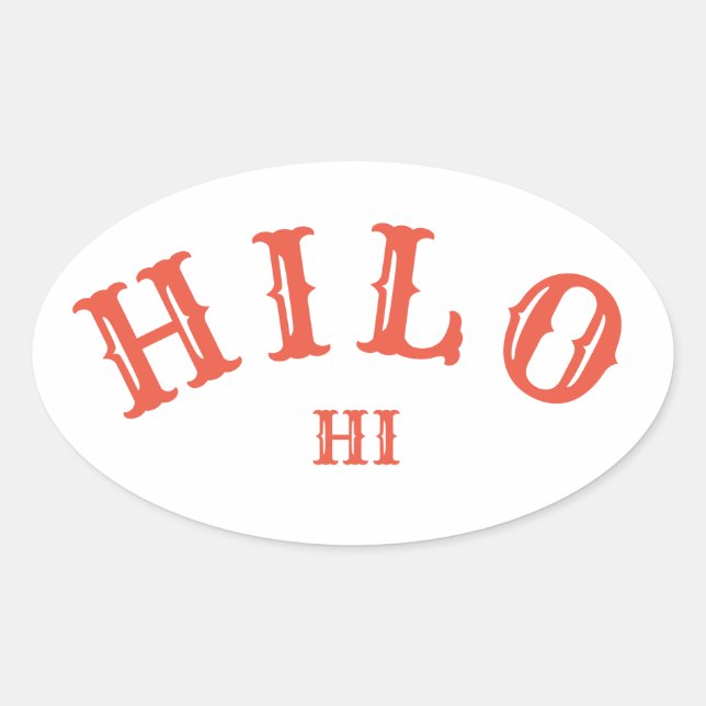 Hilo, Hawaiʻi Oval Sticker (Front)