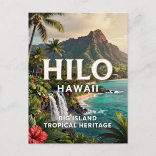 Hilo Hawaii Big Island Heritage Travel Postcard