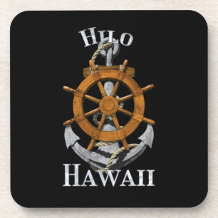Hilo Hawaii Vacation Nautical Anchor Helm Sailing Coaster